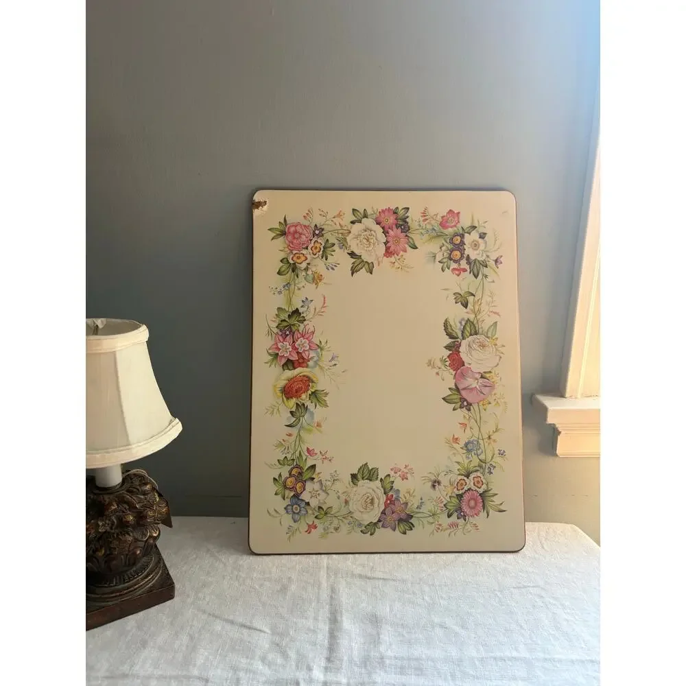 Floral English cutting board
